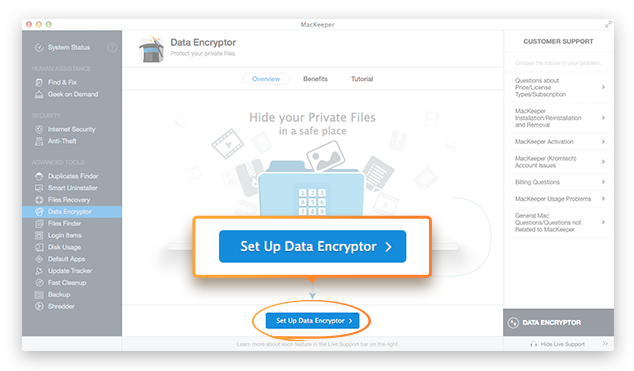 Data Encryptor page