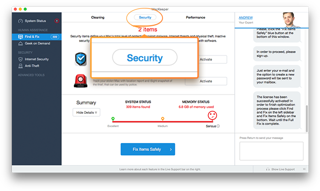 Find and Fix page