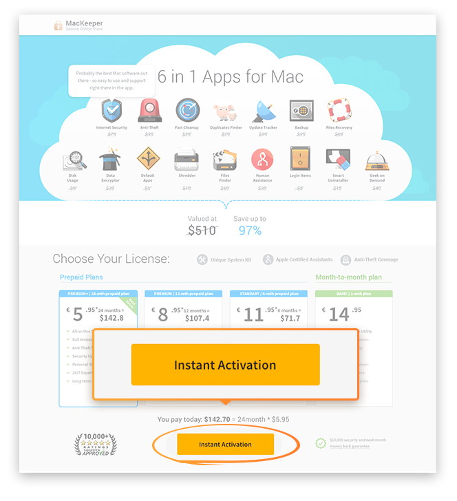 Managing Account page